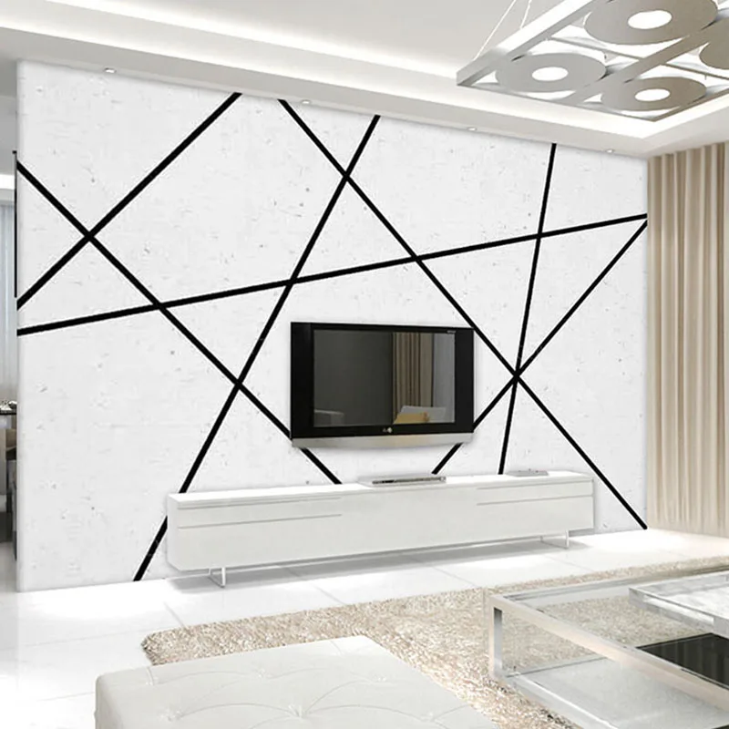 Custom 3D Foto Tapetai Miegamajame Sienos 3D White Abstrakčios Geometrinės Linijos Kambarį, TV Foną, Siena, Sienų, Sienų danga