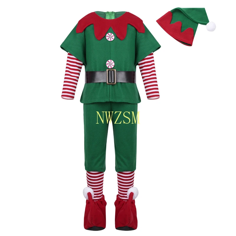 2020 žalia Elf Merginos kalėdų Kostiumas Festivalis Santa Sąlyga Mergaitėms Naujųjų Metų chilren drabužių Fancy Dress Kalėdos Šalis Suknelė