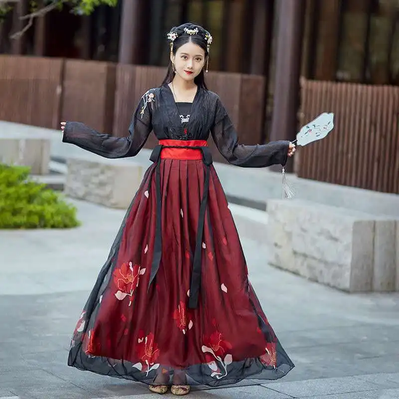 Pavasarį, Rudenį Siuvinėjimo Sijonas Kostiumas Kostiumas Pasakų Švieži ir Elegantiška, Nauja Hanfu Moterų Kostiumas Moterims Kinijos Dramos Drabužiai