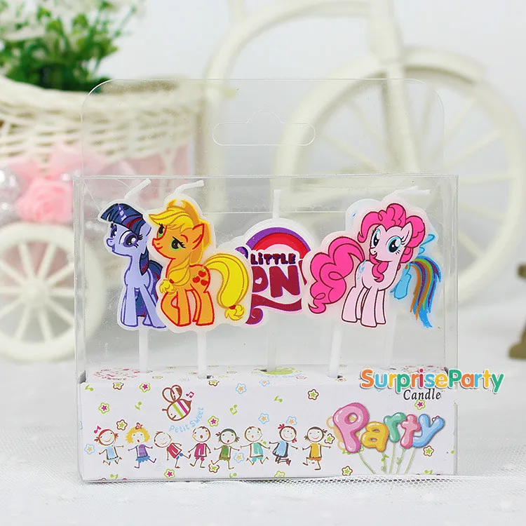 5VNT Mano Mažai Pony Gimtadienio dekoracijas temą šalies vienkartiniai žvakės reikmenys žaislai Pack Įvykis, Dovana, Žaislai Vaikams 2A38
