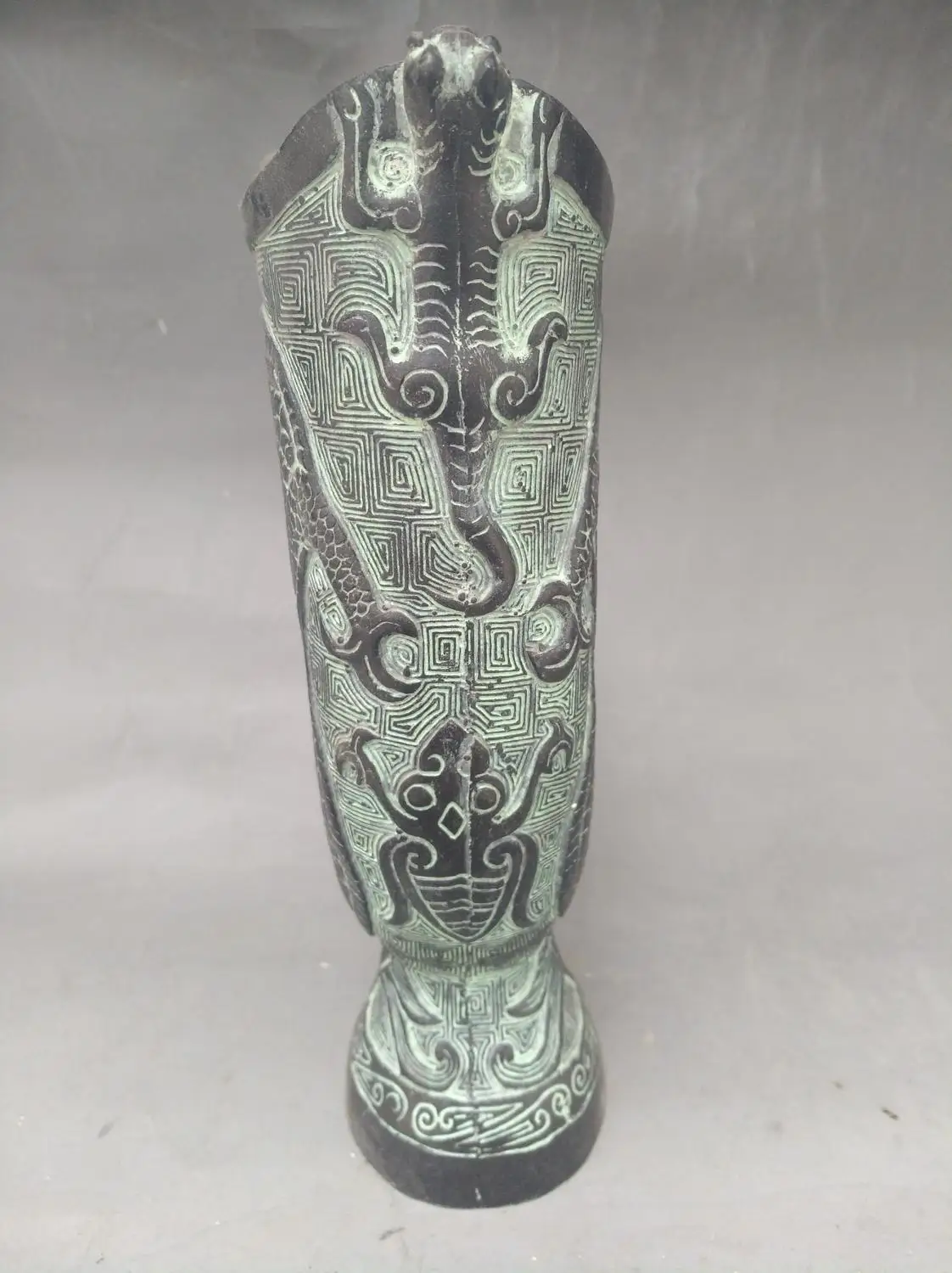 Antikvariniai bronzos dirbiniai, dragon puodelio Kinų Zodiako ženklas