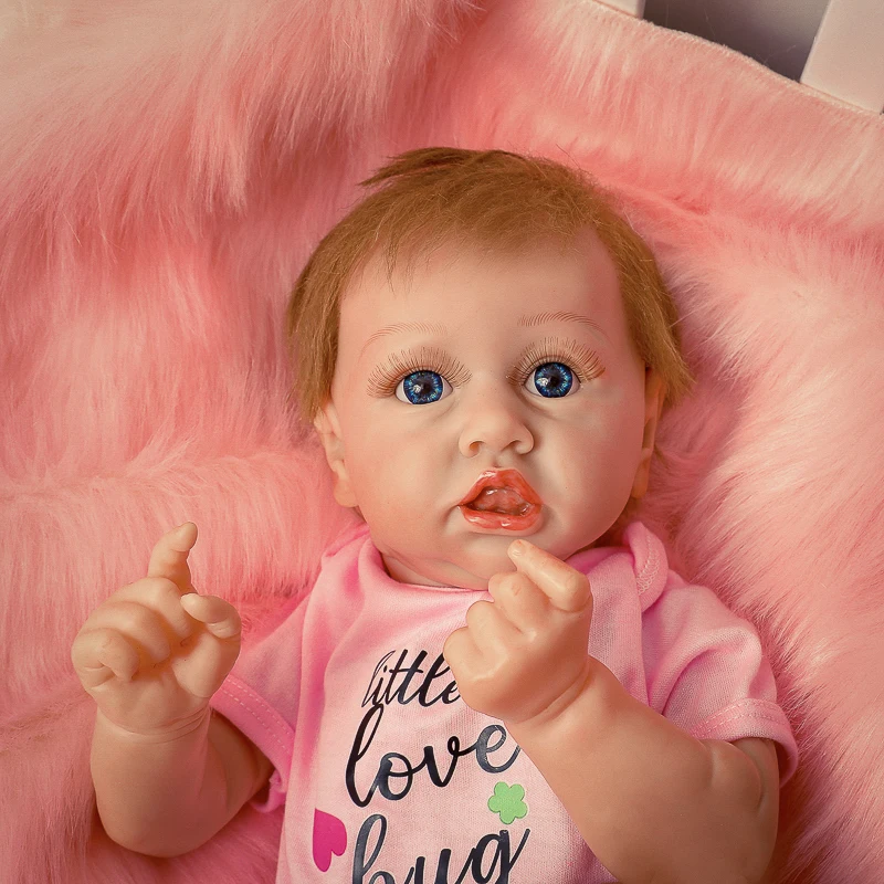 55cm Full Body Silikono Reborn Baby Doll Tikroviška Nekilnojamojo Bebe Atgimsta Menino Lėlės Naujagimiui Partneris Juguetes Mergaitėms Dovanų