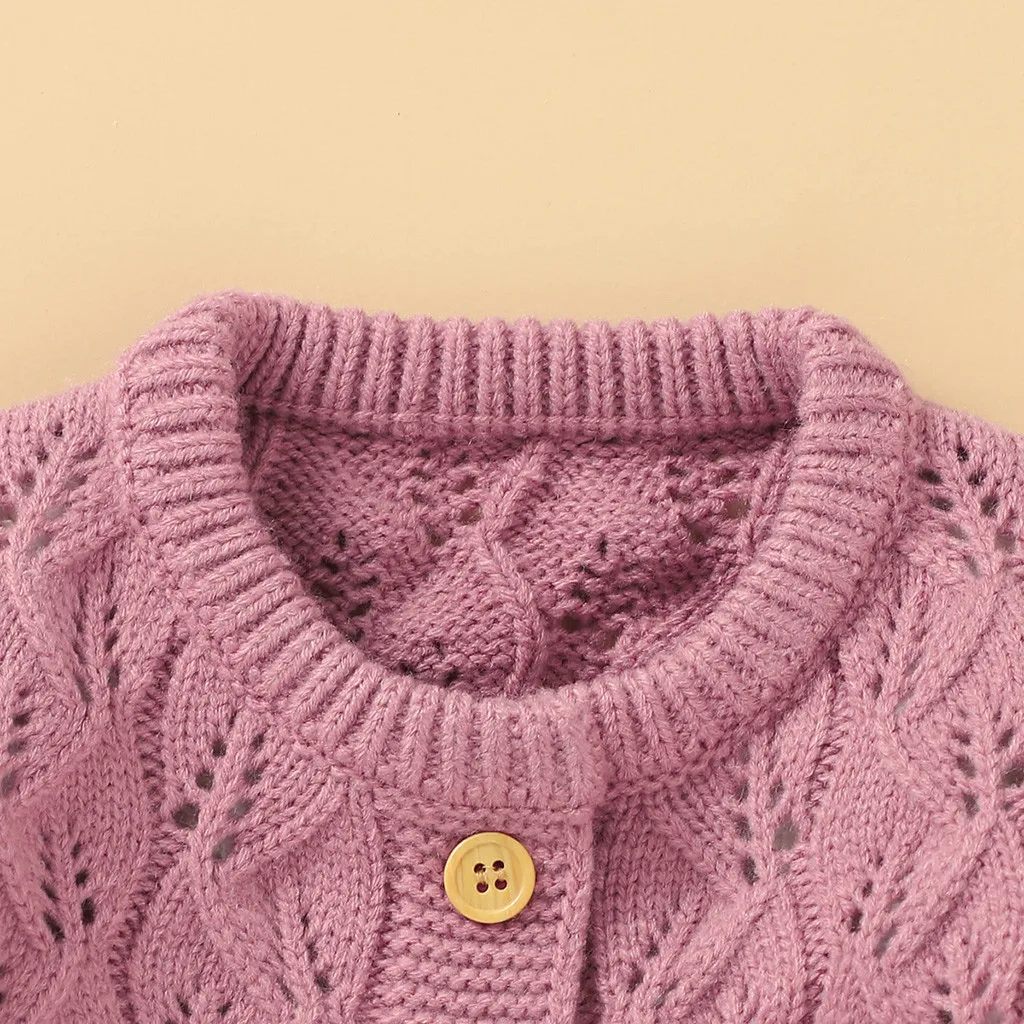 (0-24M) Kūdikiams ilgomis rankovėmis vientisos spalvos megztinis trimatis megzti jumpsuit Žiemos striukė, šiltas megzti striukė, megztinis F4*