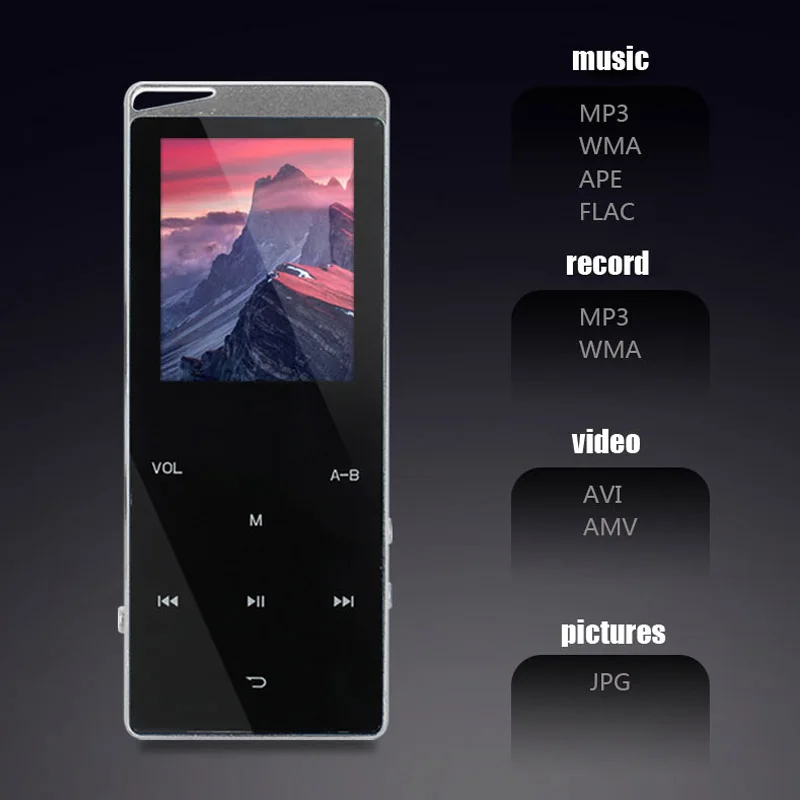 Prabangaus Metalo, MP4 Grotuvas Bluetooth Žaidėjas Portable Slim MP3 MP 4 Žiniasklaidos 2 colių Jutiklinis Raktas 16GB FM Radijas, Muzikos Grotuvas Dovana