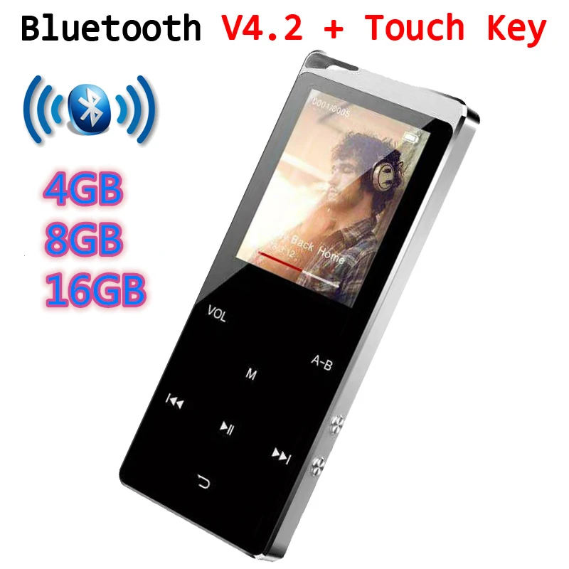 Prabangaus Metalo, MP4 Grotuvas Bluetooth Žaidėjas Portable Slim MP3 MP 4 Žiniasklaidos 2 colių Jutiklinis Raktas 16GB FM Radijas, Muzikos Grotuvas Dovana