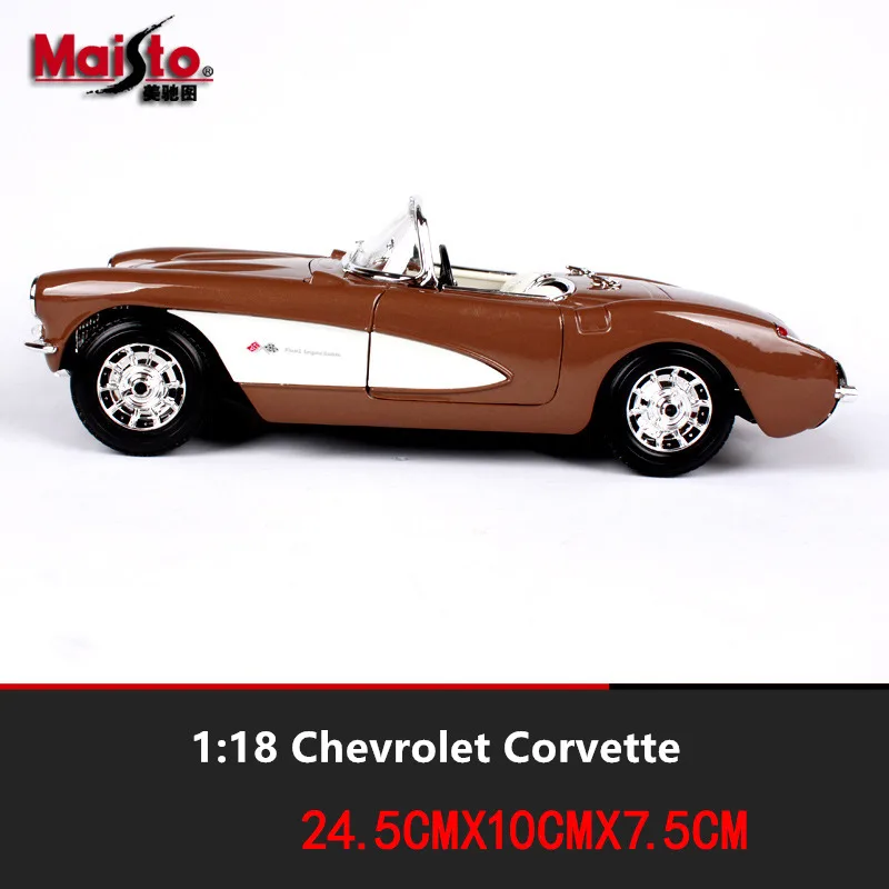 Maisto 1:18 1957 Chevrolet Corvette liejimo Lydinio Automobilio Modelį Klasikinis Dekoravimo, dovanų Kolekcija