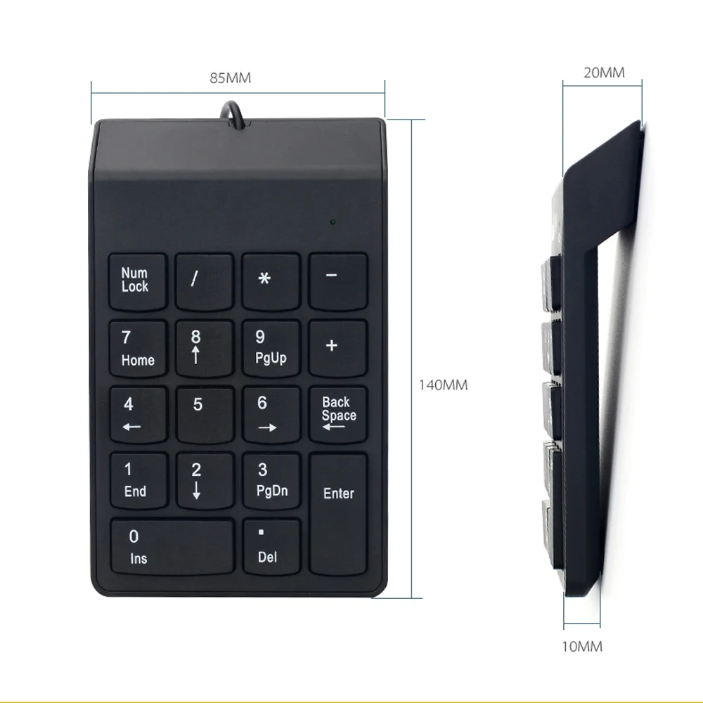 Laidinio USB Skaitmeninės Klaviatūros Skaičių Klaviatūros Slim Mini Skaičių Pad 18 Klavišus iMac/Mac Pro/MacBook Air/Pro Nešiojamas Nešiojamojo kompiuterio Darbalaukį