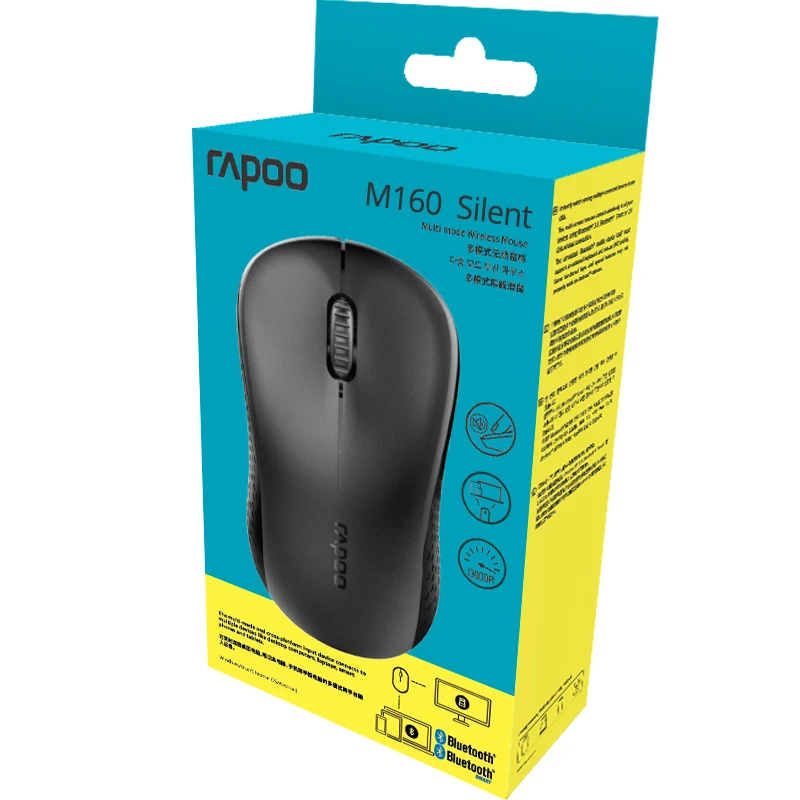 Naujas Rapoo M160G Multi-mode Silent Wireless Mouse Jungiklis 3 Prietaisai su 1300DPI Bluetooth 3.0/4.0 RF 2.4 GHz Kompiuteriui Laptopo