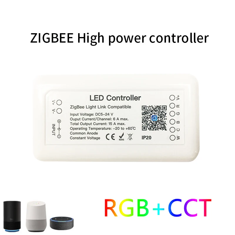KARŠTA!!! Tuya Zigbee 3.0 Smart LED Valdiklis RGB+BMT 6pin Šviesos Juostos Valdiklis DC12-24V Dirbti Su Alexa, Google 