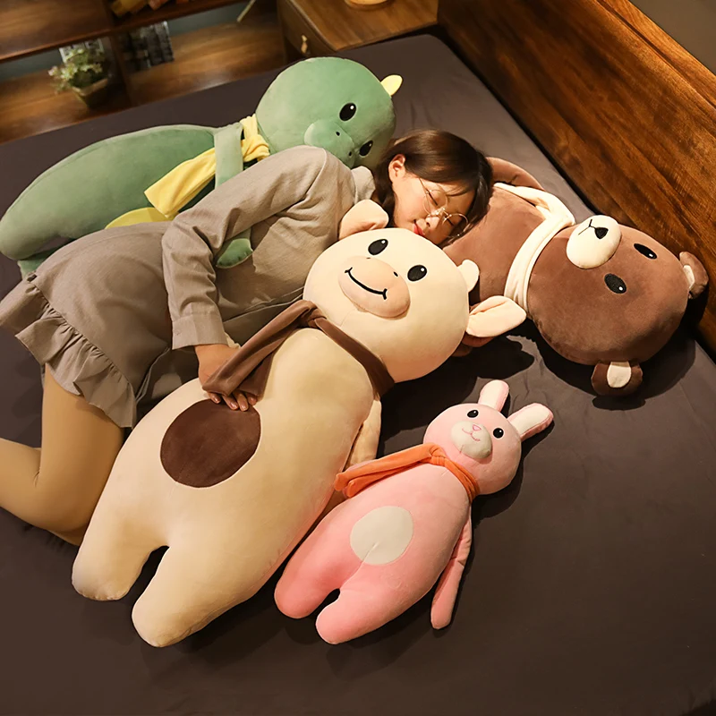 Mielas Huggable Gyvūnų pliušinis lėlės vaikams, minkšti žaislai vaikams, minkštas komfortą miego pagalvės Karvės/rabbit/dinozaurų/meškiukas