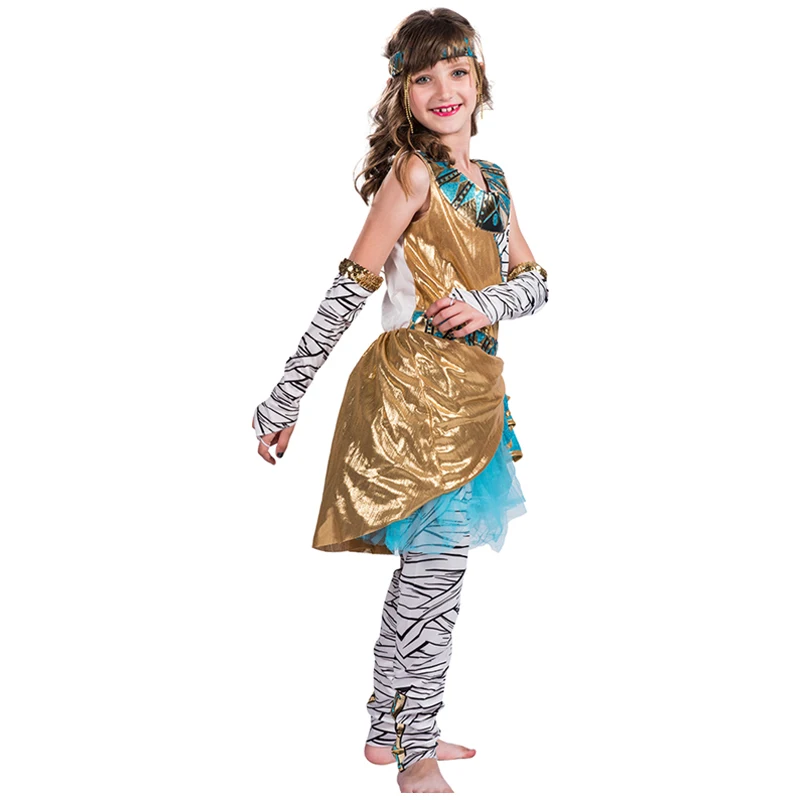 Kleopatra Mumija Kostiumas Vaikams Zombie Cosplay Mergaičių Helovinas Kostiumas Vaikams Senovės Egipto Suknelė Karnavalas Kostiumas Vaikams