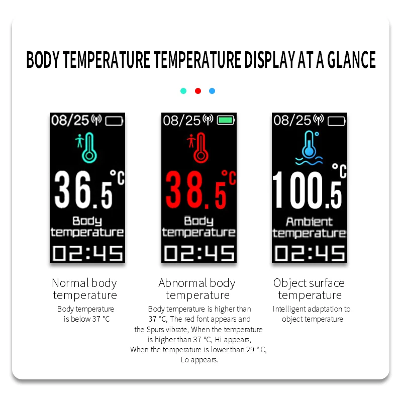 Kūno Temperatūra T6 Smart Watch Širdies ritmo Monitorius Fitneso Apyrankė tinka moterims, vyrams, Sporto Pedometer Smartwatch Black 