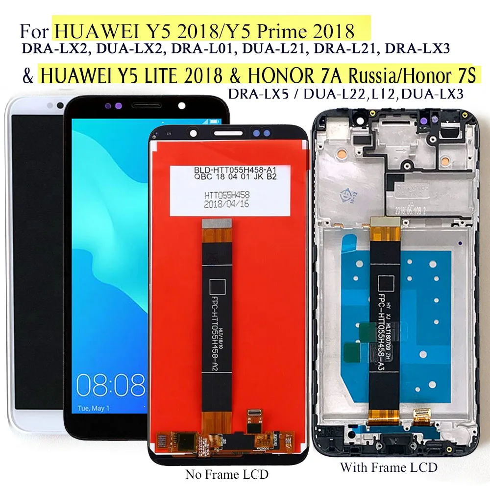 Ekrano ir Huawei Y5 2018&Y5 Lite DRA-LX2/LX3/LX5 Lcd Ekranas Jutiklinis Ekranas Pakeisti Garbę 7A Rusija 7s DUA-L22 5.45