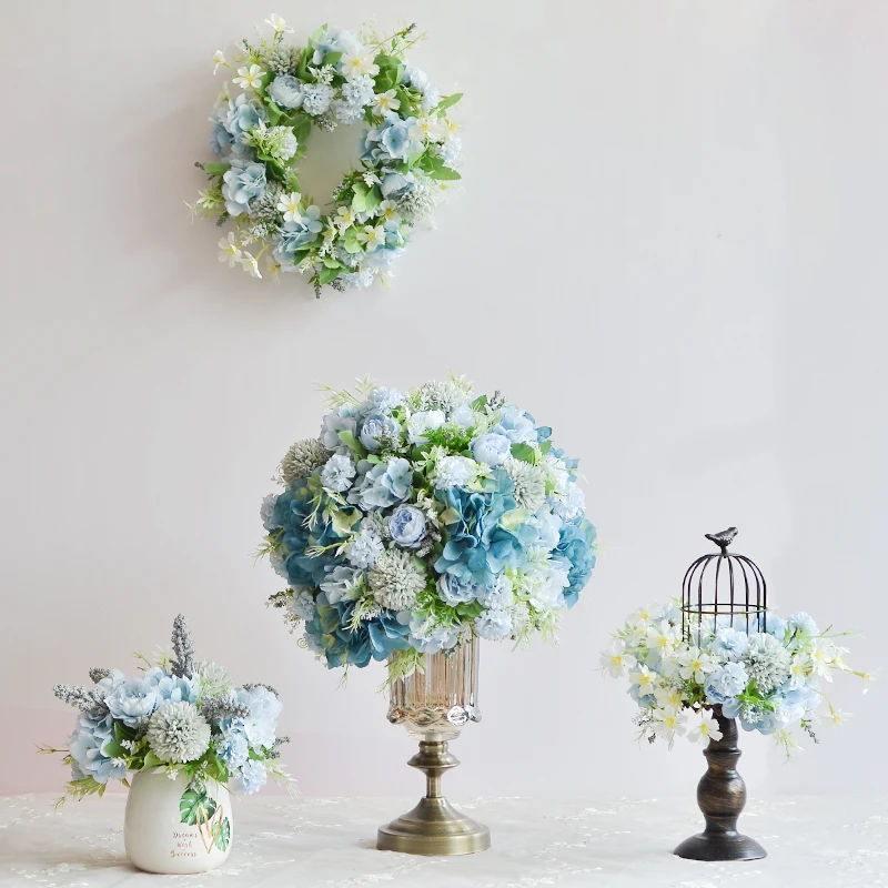 Dirbtinis netikrą dekoratyvinės gėlės birdcage vazoninių gėlių išdėstymas vestuvių nuotaka girliandą stalo puošmena puošyba