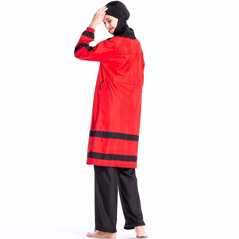 BAILUNMA Naujas Arabijos maudymosi kostiumėlį Ponios Islamo Burkinis Musulmonų maudymosi Kostiumėliai ilgomis Rankovėmis plonas Sportinę Konservatorius Muslimah maudymosi kostiumėlį