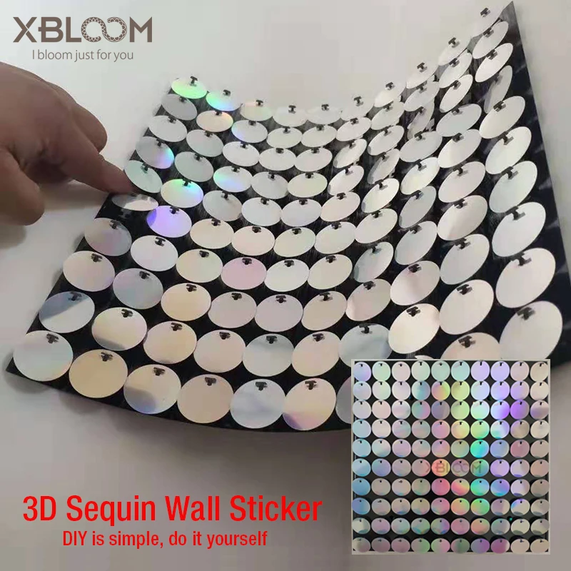 30x30cm 3D Menas, Sienų Lipdukai kristalų pneumatinės blizgučiai 3D sieninės veidrodis sienos audinio, dažų namas šaliai dekoro prekės ženklo logotipą 2020 m.