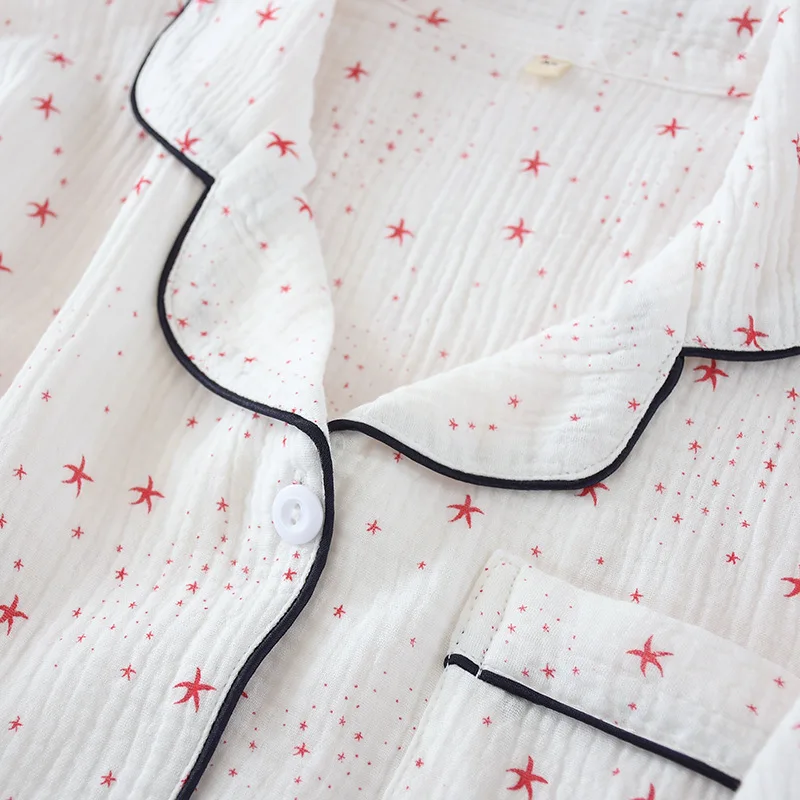 Naujo žvaigždžių medvilnės krepo šortai pajama komplektai moterų Vasaros Japonijos trumpomis rankovėmis, paprastas pižamos mujer sleepwear moterims