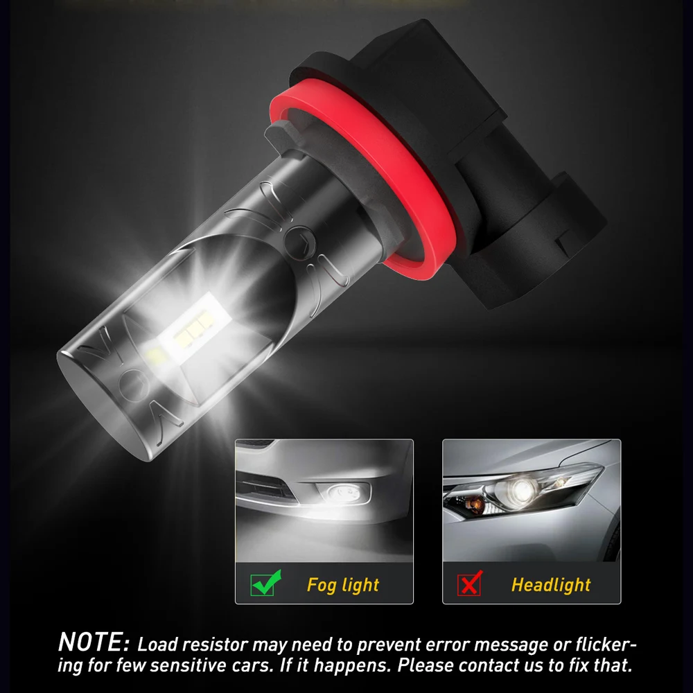 2vnt H8, H11 LED Lemputės Automobilių Rūko Žibintai, skirti 