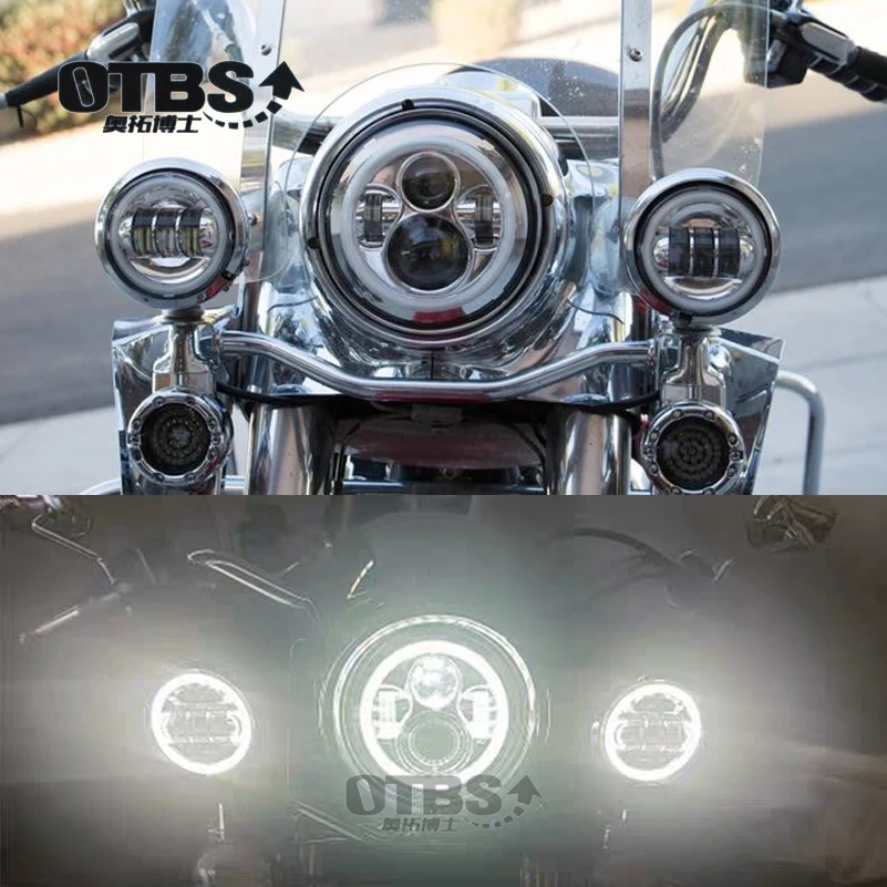 OTBS 7 colių LED Žibintų 4,5 colio Rūko Žibintai Harley Ultra Classic Electra Glide Ultra Street Glide