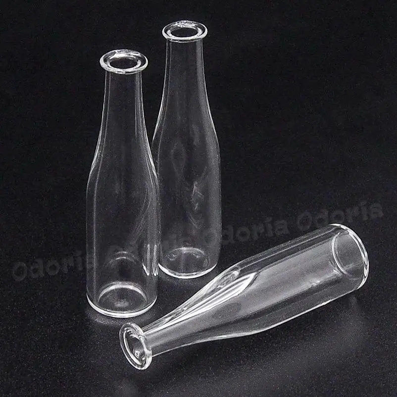 Odoria 1:12 Miniatiūriniai 3PCS Stiklinės Pieno Gėrimų Vandens Butelis Lėlių Virtuvės Reikmenys