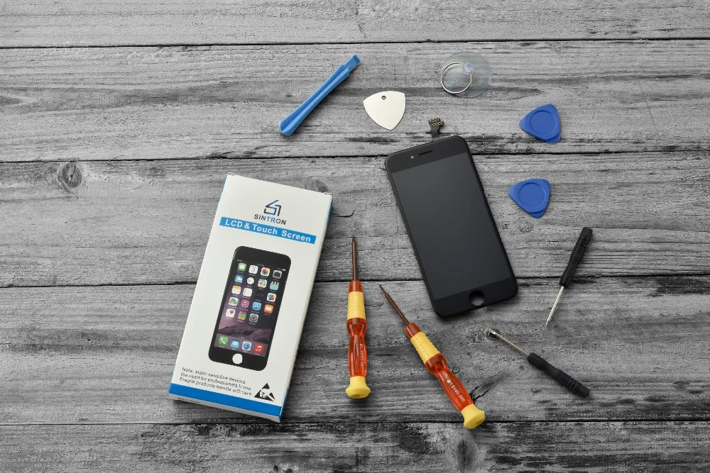 Sintron OEM iPhone 6 Plus Ekrano Pakeitimas Visiškai Surinkti Juoda Skydelį, Įskaitant Originalias Dalis Nemokama Remonto Įrankiai