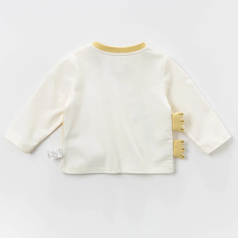 DBJ13523-1 dave bella kūdikių berniukų spausdinti tees puloveris vaikus ilgomis rankovėmis marškinėliai kūdikiams, vaikiška pavasario viršūnių vaikai tees