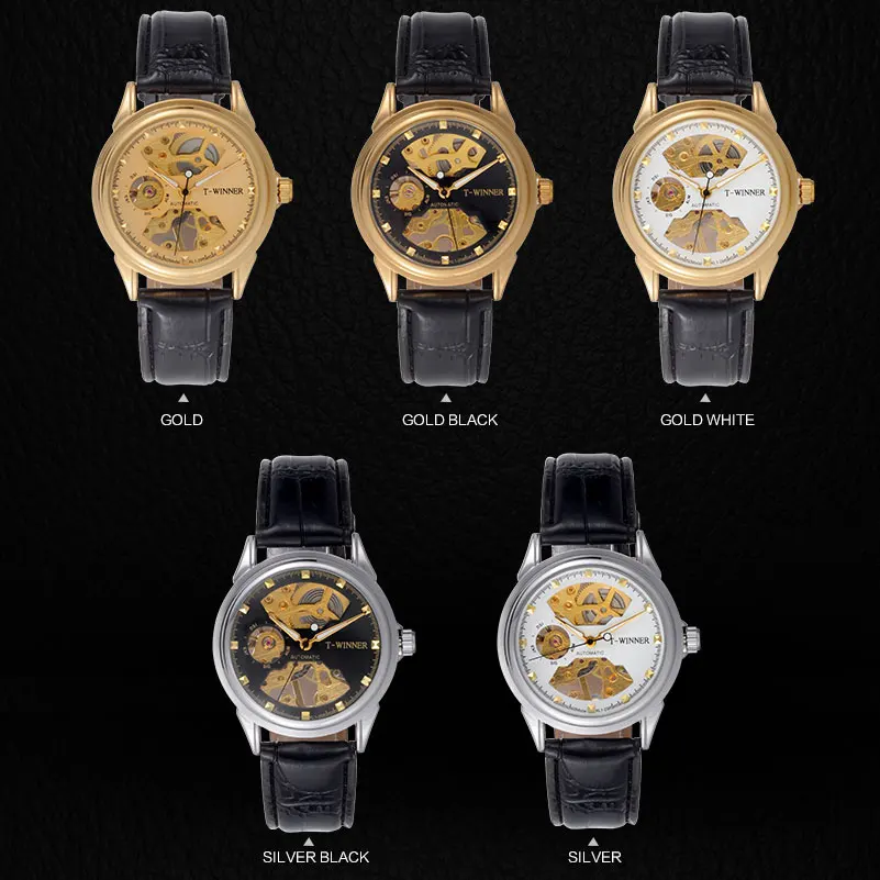 Vyrai mechaniniai laikrodžiai skeletas laikrodžiai NUGALĖTOJAS prekės ženklo verslo vertus vėjo laikrodžiai vyrams odinis dirželis karšto moteris dovaną laikrodis