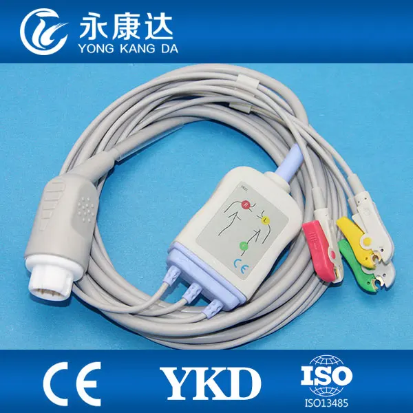 Compatoble HP MP30 IEC,Clip tris sukelti EKG kabelis ir leadwires,12pins