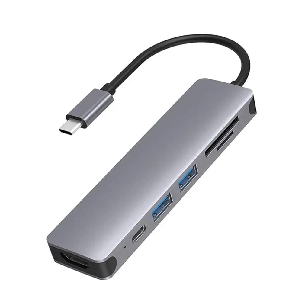 6 in1 USB Tipo C Hub Adapteris su 4K HDMI Multiport Kortelių Skaitytuvas USB3.0 TF PD Vaizdo Multi Uostų Adapteris, skirtas 