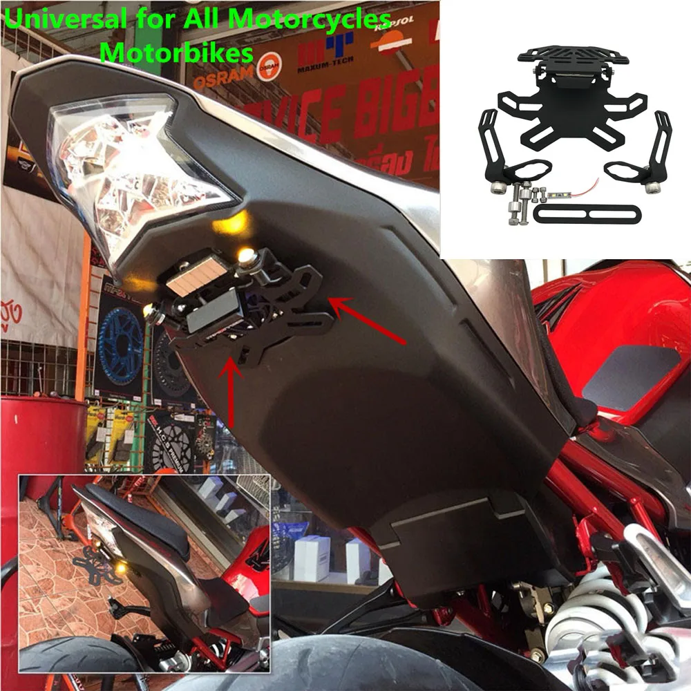 Motociklo Licenciją Plokštės Rėmas Turėtojas LED Šviesos kampas Kawasaki ZX10R NINJA250 400 300 ZX9R Z750 Z800 Z1000/SX ER6N/F Z900