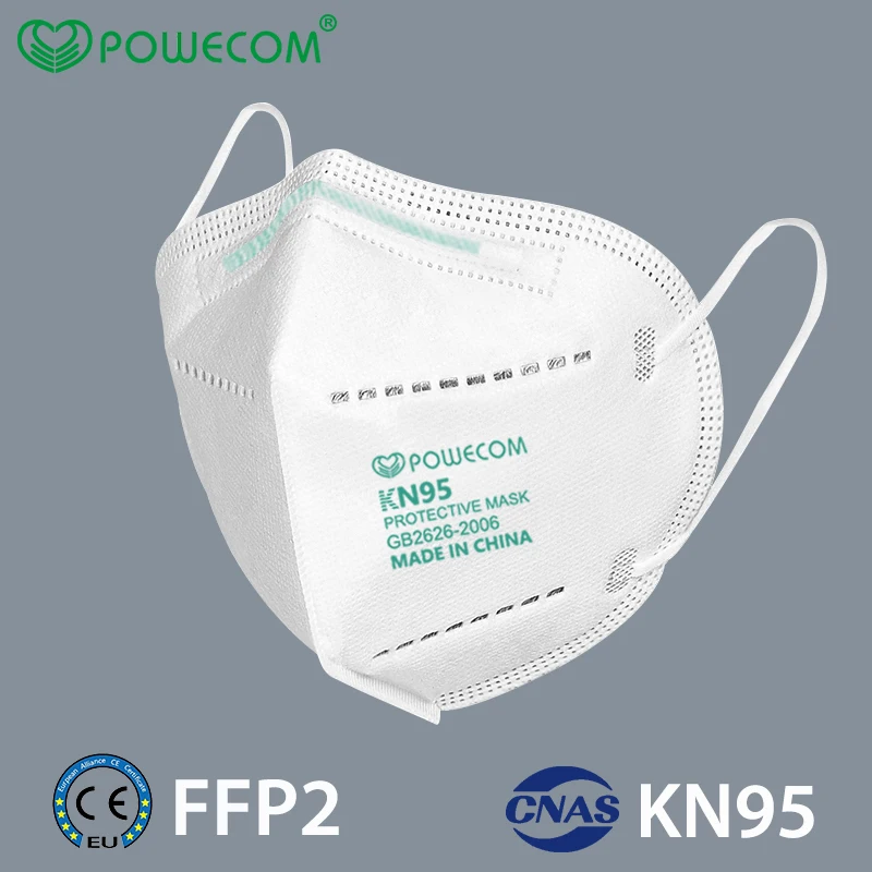POWECOM FFP2 KN95 Veido Kaukės 5 Sluoksnių 95% Filtravimo Effection Saugos Veido, Burnos Kaukę, CE Sertifikavimo KN95 Padengti Suaugusiųjų Kaukė