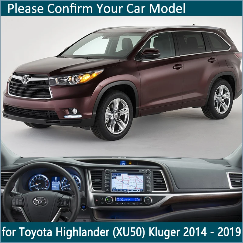 Toyota Highlander XU50 Kluger~2019 2016 neslystantis prietaisų Skydelio Kilimėlis Dangtelio Vidinės Saulės Pavėsyje, galiniu langu Automobilių Reikmenys