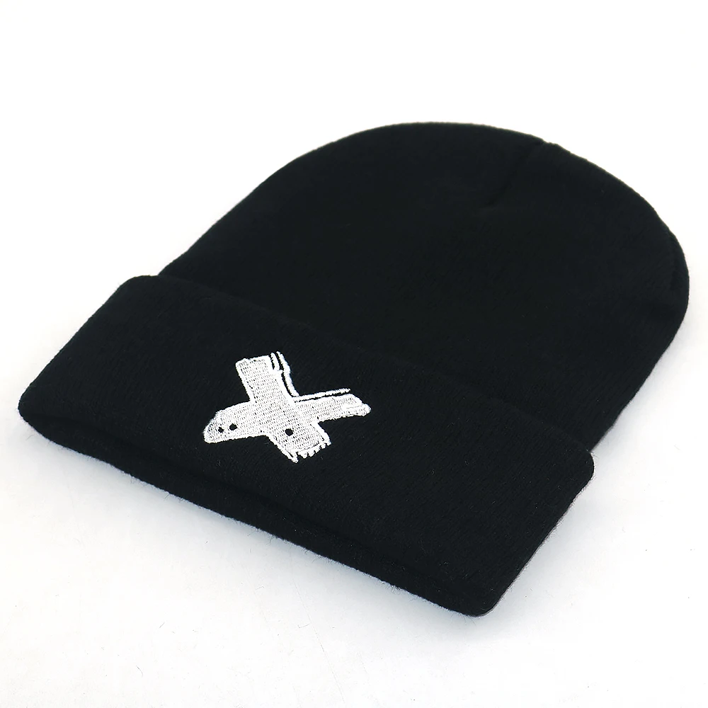 Naujas xxxtentacion skrybėlę, siuvinėjimas medvilnės hip-hop beanie kepurė mados juoda megzti beanies Rudens Žiemos šiltos kepurės unisex