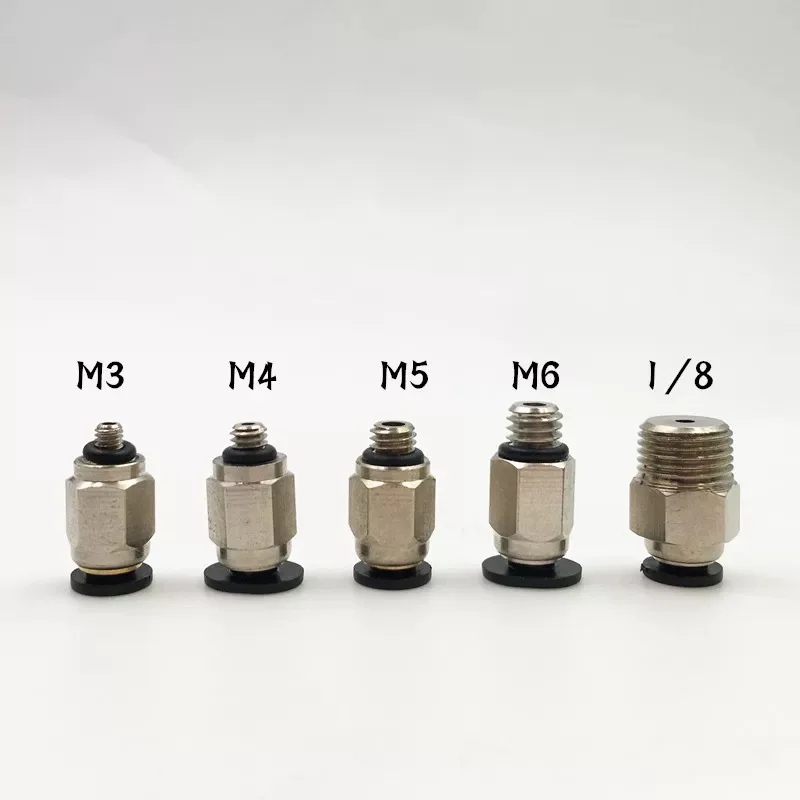 5vnt Miniatiūriniai Pneumatinės Trachėjos Greitai Plug Jungtis Sriegiu Tiesiai-per Jungtis, Pc Pc3/4/6mm-m4,1/8 Pneumatinės Elementas