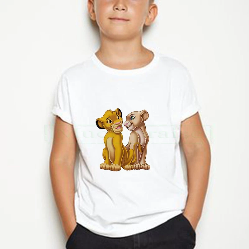 2020 metų Vasaros Nuotraukų Spausdinimo Bamblys Marškinėliai Liūtas, Tigras Animacija Berniukai Mergaitė Marškinėliai Paprasta Apvali Kaklo Priežiūros Gyvūnų Mielas Vaikas marškinėliai