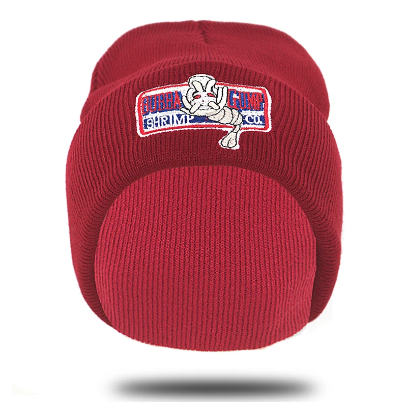 Naujas BUBBA GUMP skrybėlė Žiemą, Rudenį, siuvinėjimas medvilnės lankstus megzti beanie kepurė mados hip-hop slidinėjimo beanies unisex
