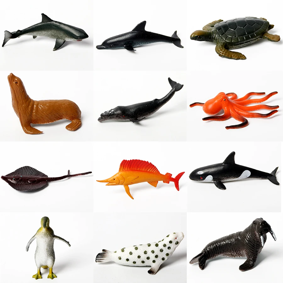 Po vandeniu Giliai Jūros Būtybių Tropinių žuvų,Ryklių Gyvūnų figūrėlių, Jūros Būtybių, Švietimo Žaislai Vaikams-Įvairūs Stiliai