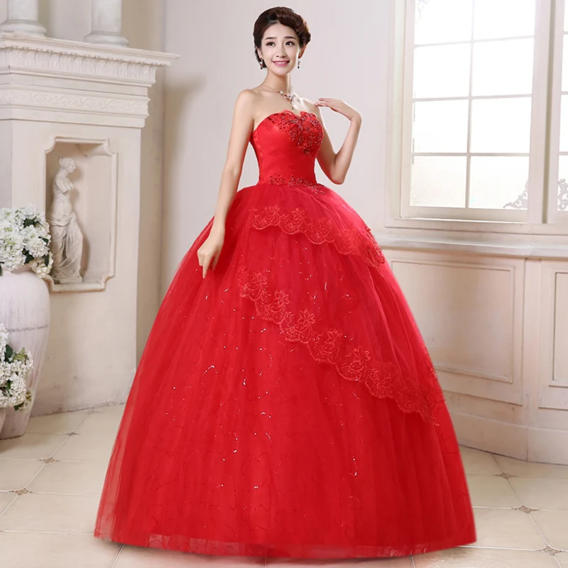 Raudona Vestuvių Suknelės Tai Yiiya BR727 Elegantiškas Stebėjimo Kristalų Vestuvių Chalatai Moterims, Nėriniai Plius Dydis Vestuvių Suknelė 2020 m.