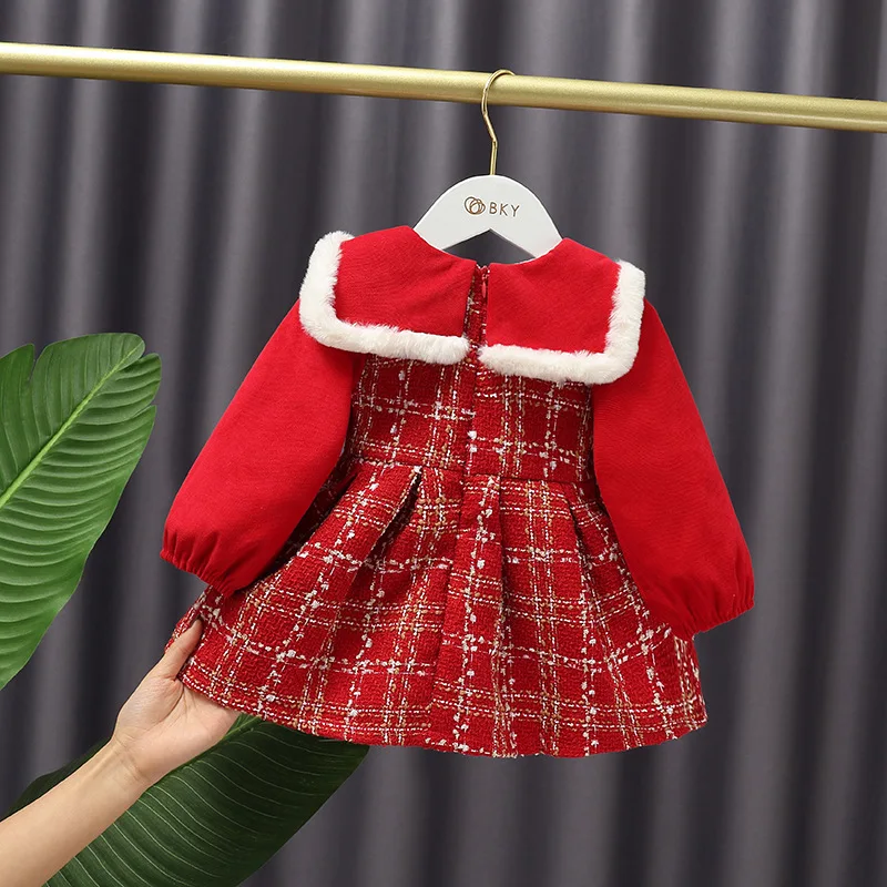 2020 m. žiemos Kūdikių mergaičių saldus sustorėjimas princesė dress žodį kraštų tinklo Suknelė Vaikai