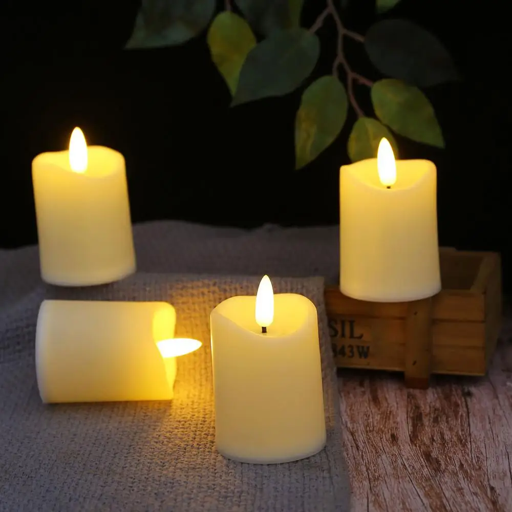 Realus Nuotolinio Valdymo pulto LED Flameless Ramstis Žvakių Šviesos Naujųjų Metų Žvakė Baterija Kulka Led Arbata Žibintai Velykų Žvakė
