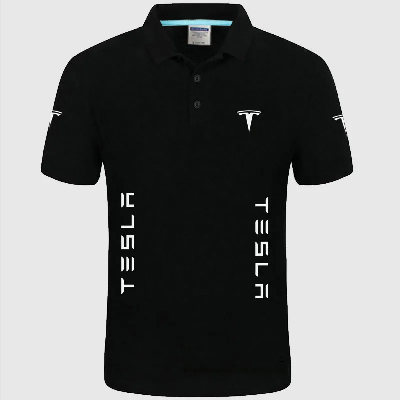 Vasaros Aukštos kokybės prekės Tesla logotipu polo trumpomis rankovėmis marškinėliai Mados atsitiktinis Kietojo Polo Marškinėliai, unisex marškinėliai