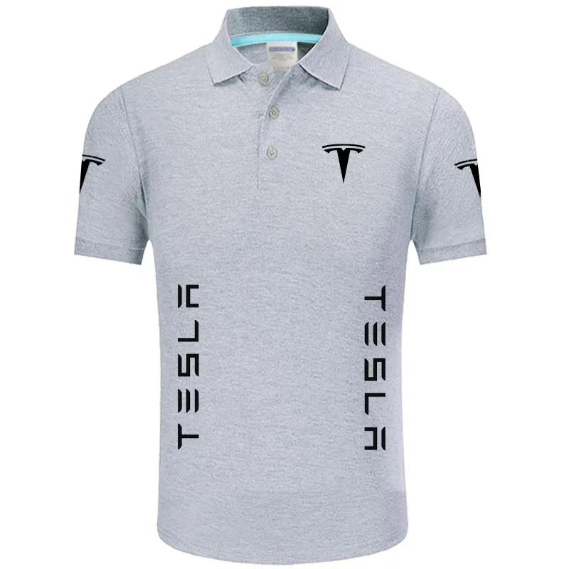 Vasaros Aukštos kokybės prekės Tesla logotipu polo trumpomis rankovėmis marškinėliai Mados atsitiktinis Kietojo Polo Marškinėliai, unisex marškinėliai
