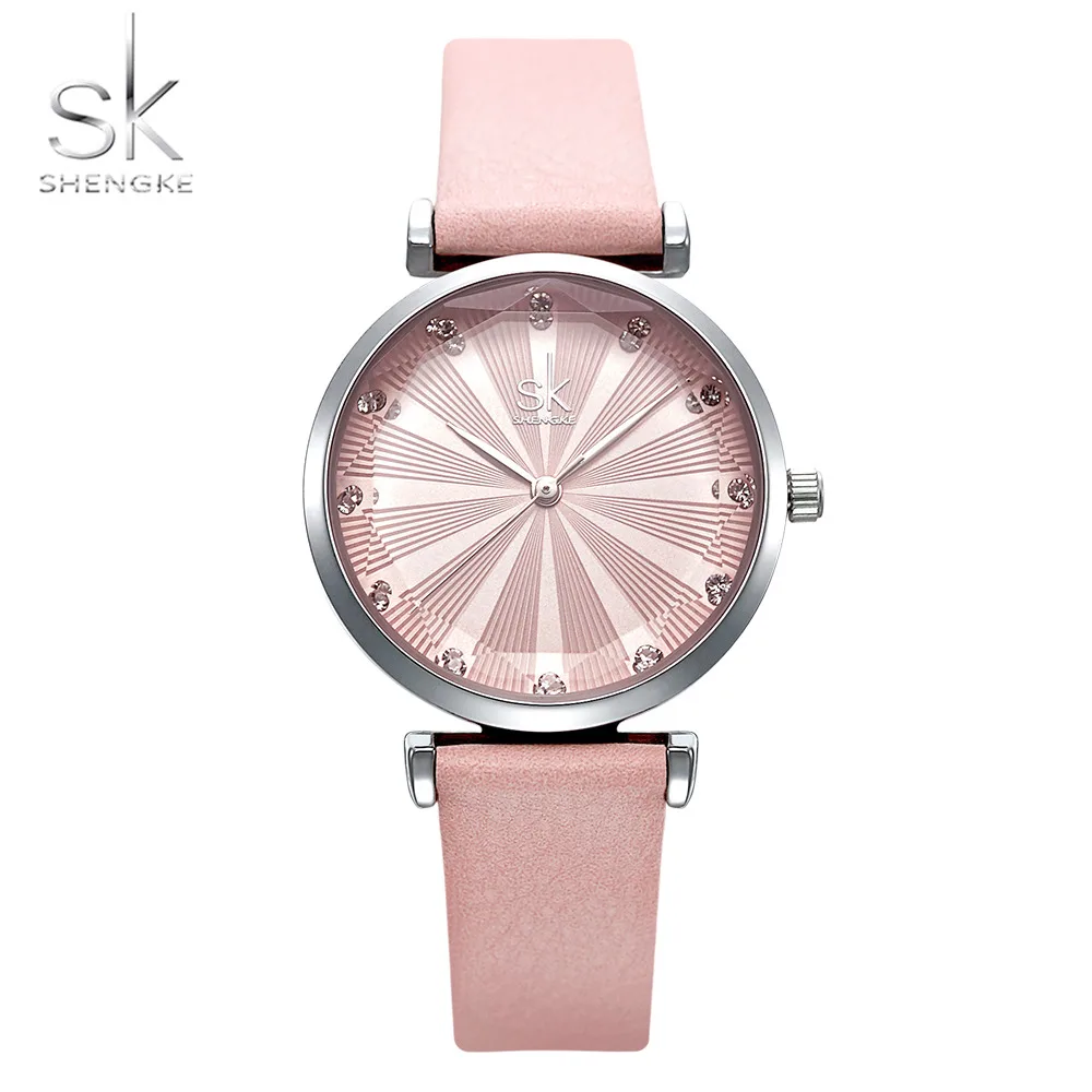 SK Moterų Laikrodžiai Prabangos Ponios Žiūrėti SHENGKE Oda Moterų Laikrodžiai Moterims Mados Bayan Kol Saati Diamond Reloj Mujer 2020 m.