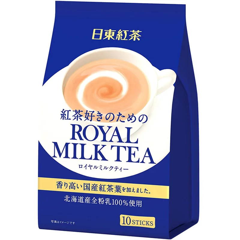 Japonijos importuotų 140g (14g*10 vnt.) ROYAL Ridong juoda arbata ir pienas, arbata akimirksniu royal paruošta gėrimai