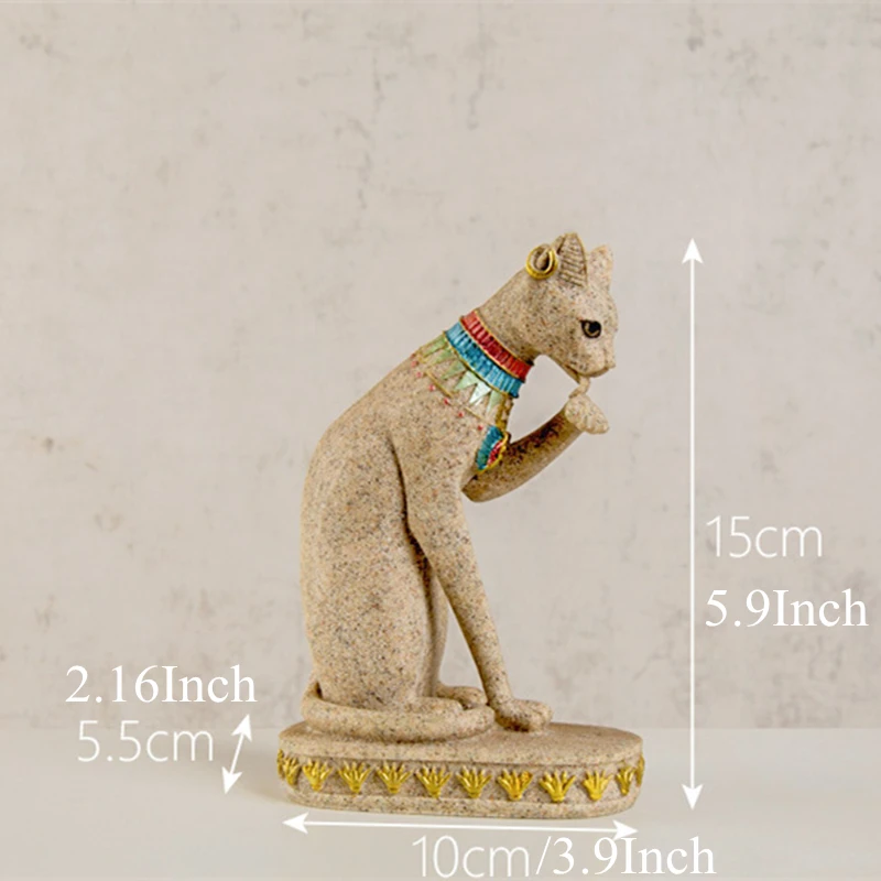 VILEAD Smiltainio Egipto Katė Statula Religinių Fengshui Figūrėlės Gyvūnų Statulėlės Kūrybinio Derliaus Namų Dekoro Katė Skulptūra Dovanos