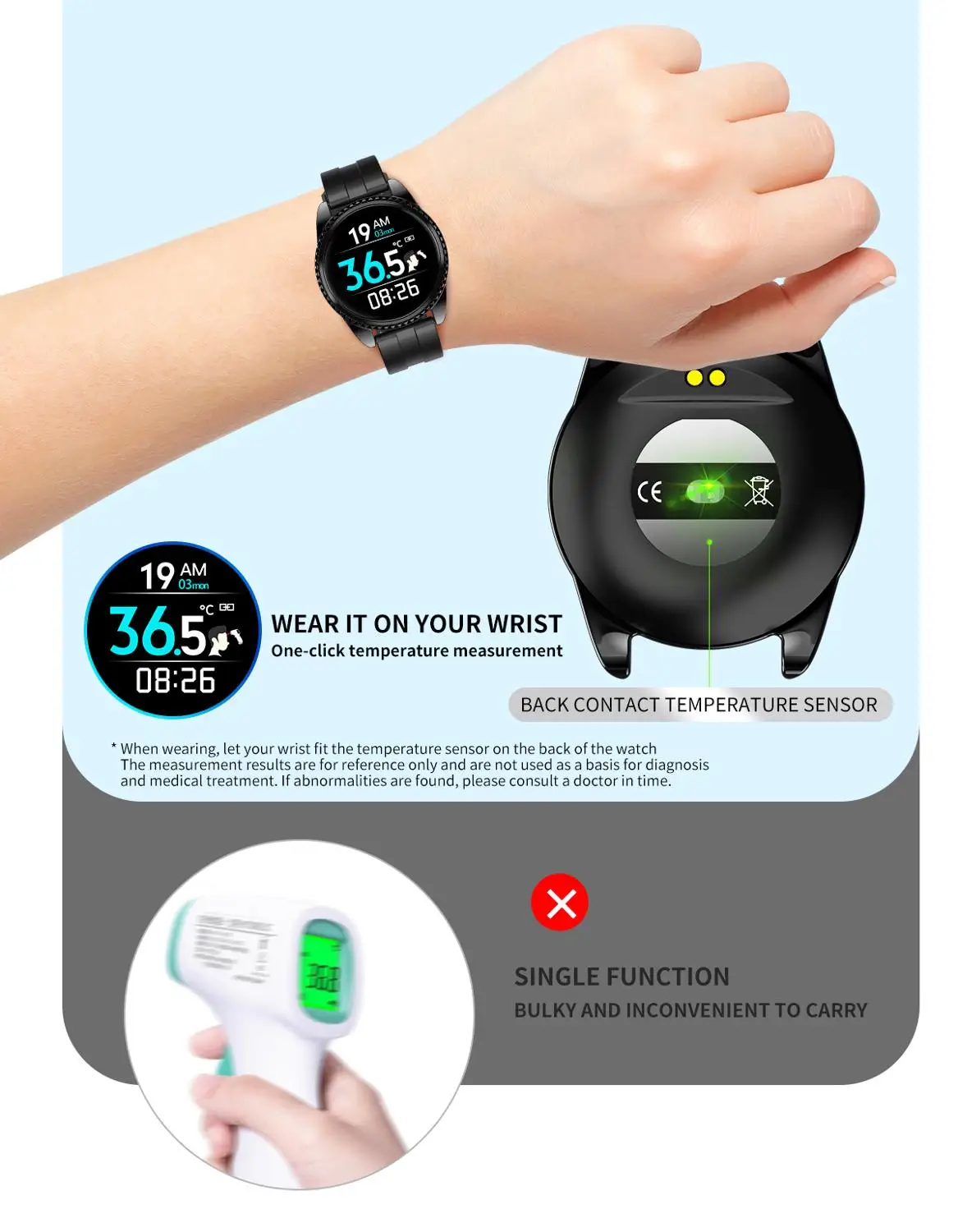 CZJW BT01 Kūno Temperatūra smart žiūrėti ip68 vandeniui sveikatos fitneso sekimo apyrankę smartwatch vyras moteris 