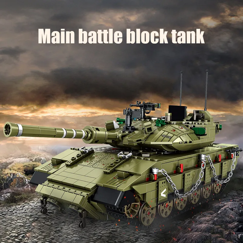 1730Pcs Miesto Karinės MK4 Pagrindinis Tankas Modelio Blokai WW2 Armijos Kareivis Sumos Švietimo Plytų Žaislai Vaikams