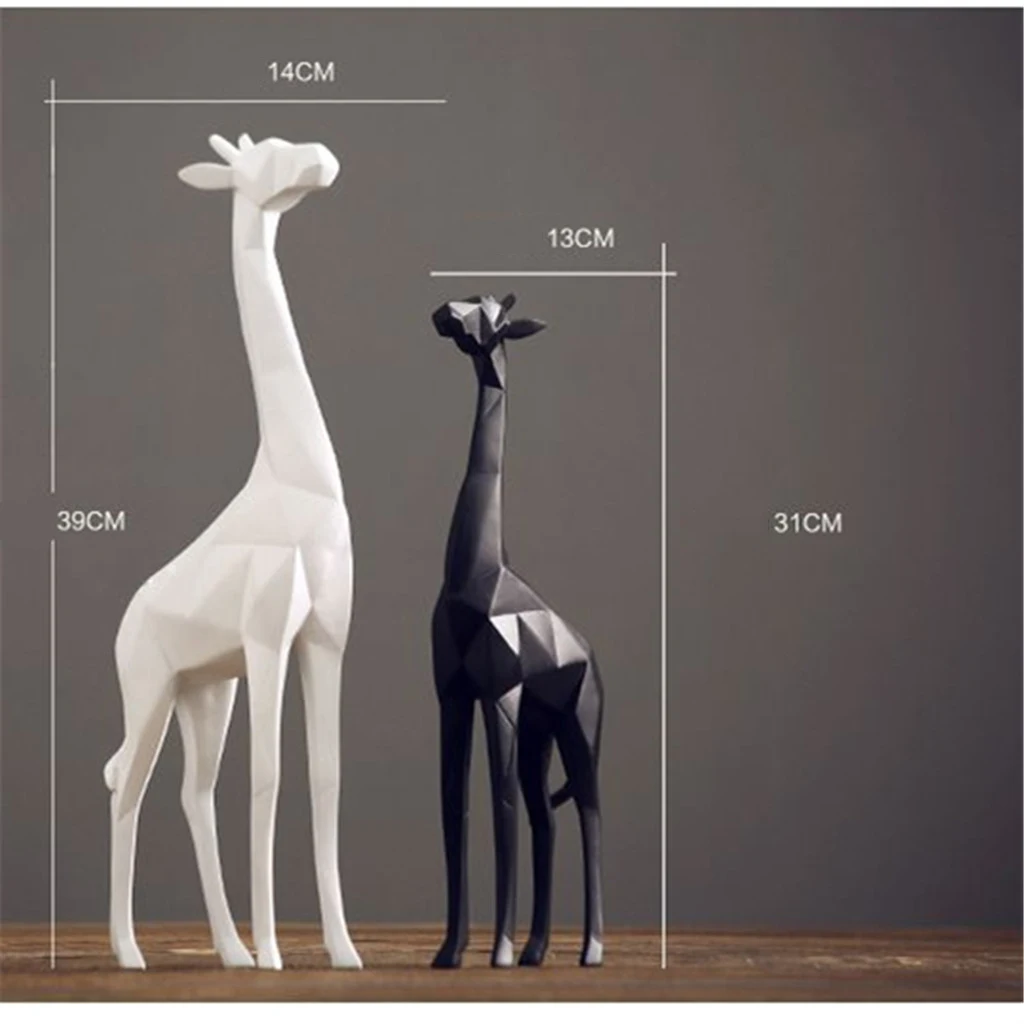 2vnt Šiuolaikinės Šiaurės šalių Žirafa Statulėlės Stovi Skulptūra Stalo Ornamentas Namų Dekoro