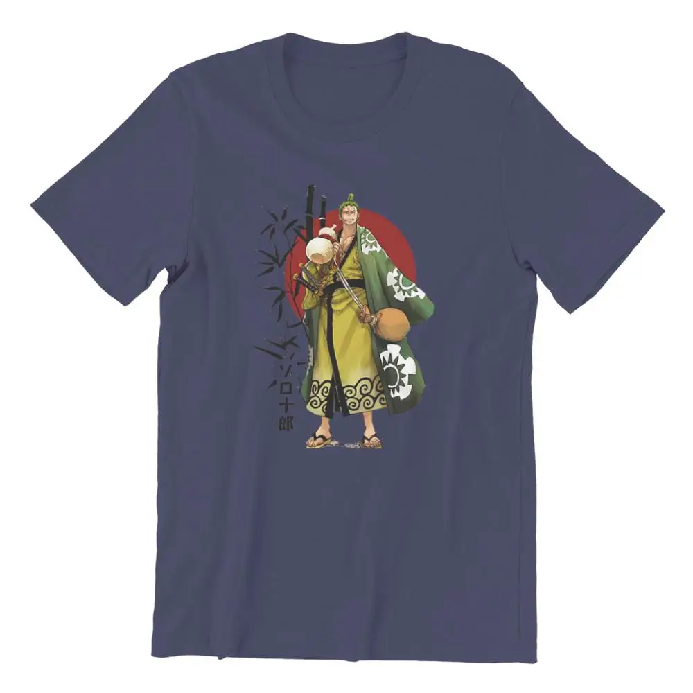 Zoro Wano Homme Cool T-Shirt Vienas Gabalas Monkey D. Luffy Japonų Anime Tees Grynos Medvilnės Negabaritinių Trumpas Rankovės