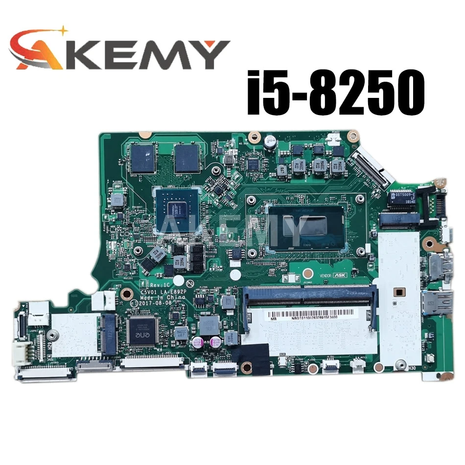 Akemy ACER A515-51G A615-51G A615-51 nešiojamojo kompiuterio motininė plokštė C5V01 LA-E892P CPU i5 8250U 4G RAM MX150 MX130-GPU